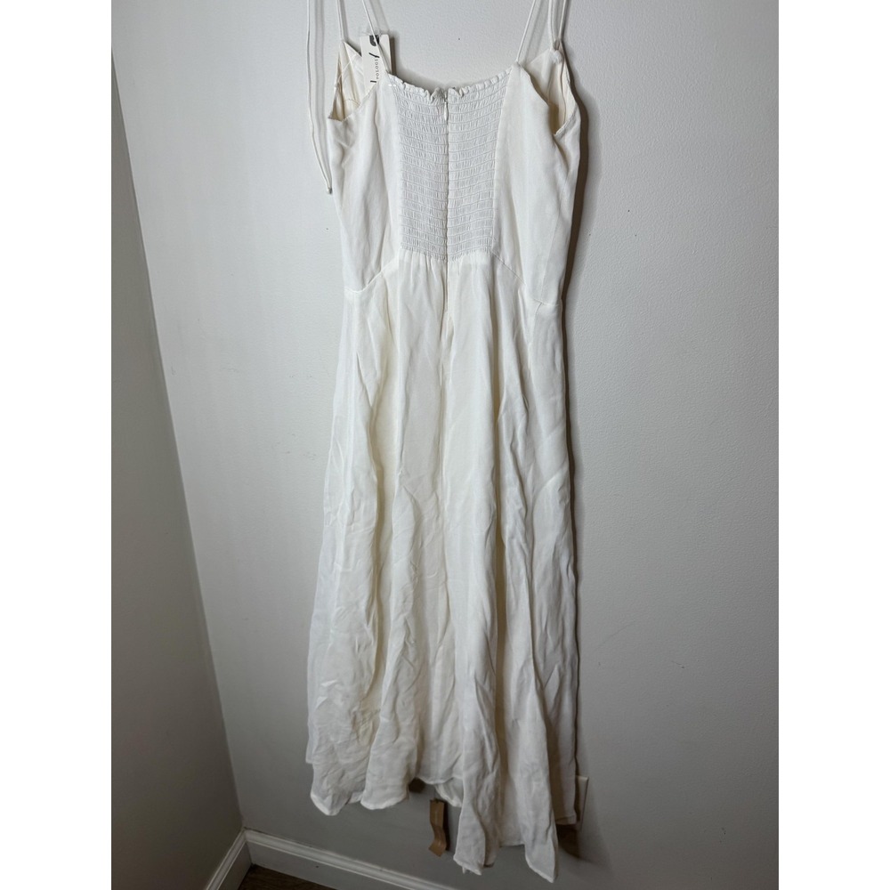 Reformation Dress Womens 6 White Sweetheart Slip Maxi Smocked Tie Strap Bridal - Picture 9 of 12